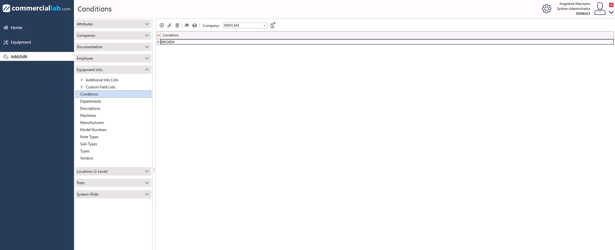 Add/Edit menu