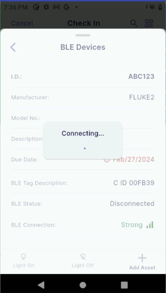 Adding equipment — RFID scan