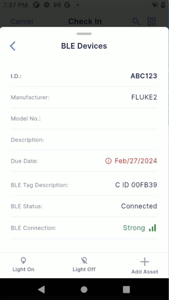 Adding equipment — BLE scan