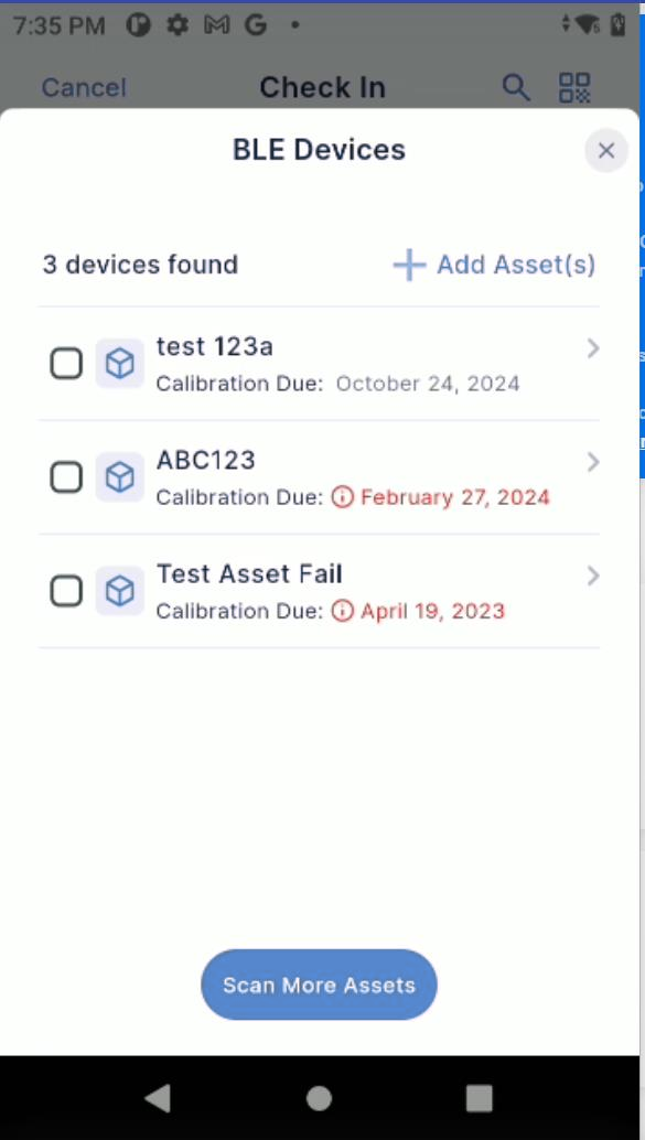 Adding equipment — search and scan options