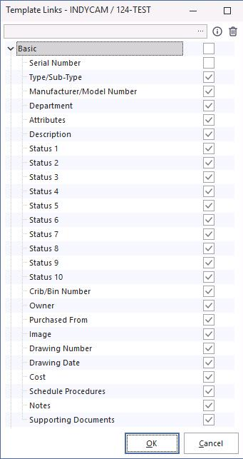 Template Link dialog