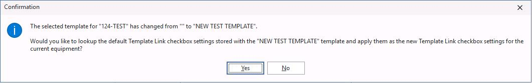 Equipment with template link