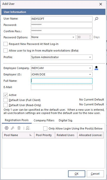 New user form