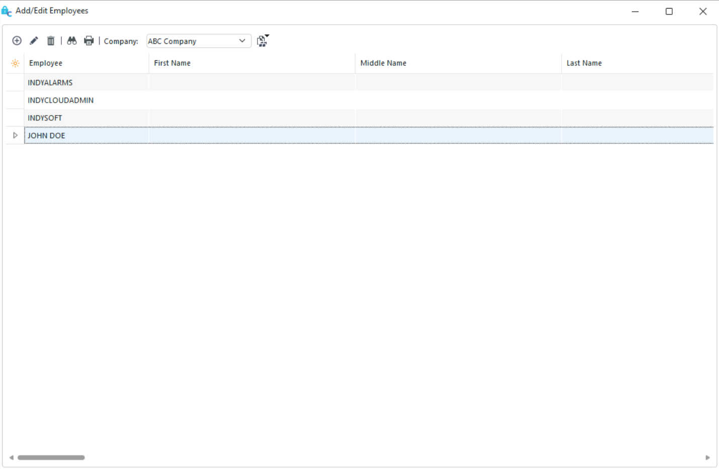 Employee Add/Edit list