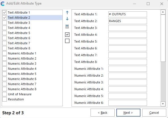Step 2 — define attribute fields
