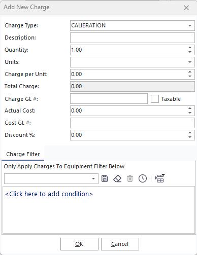 Add New Charge dialog