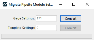 Migrate Pipette Setting dialog