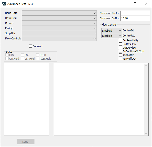 Advanced RS232 dialog
