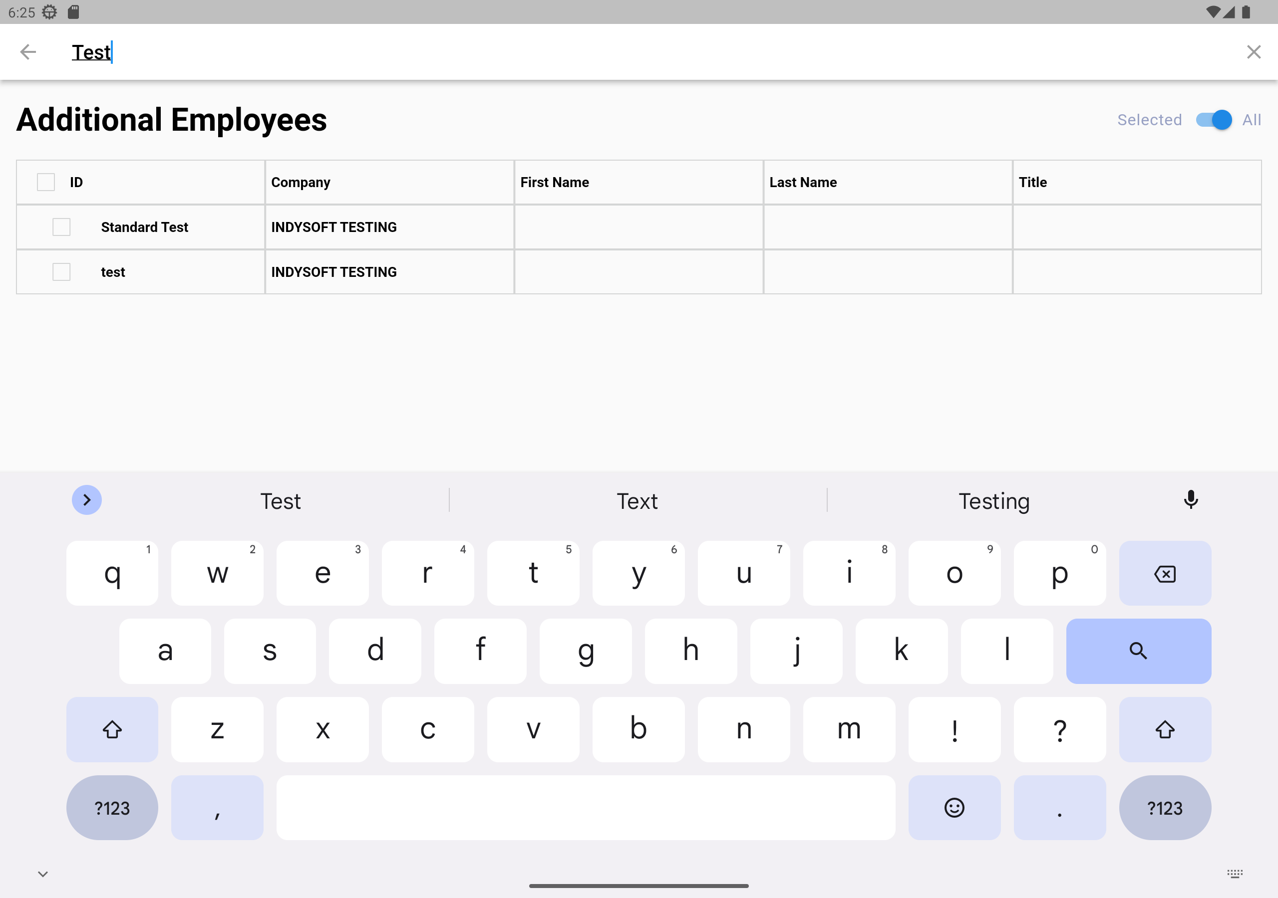 Employees search results