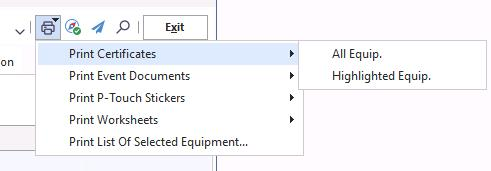 Events drop-down