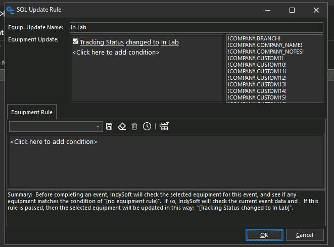 Equipment Updates configuration