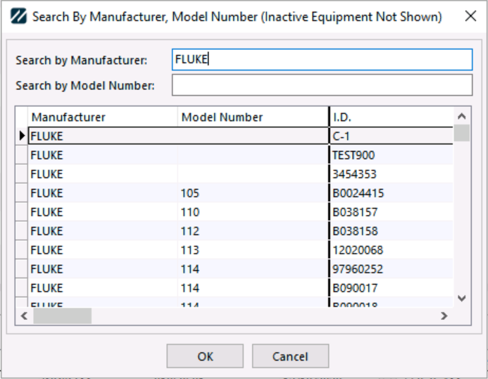Manufacturer search results