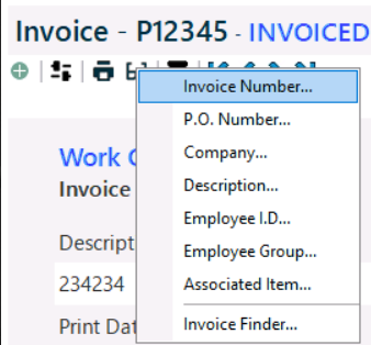 Invoice search