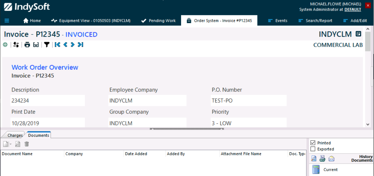 Invoice view