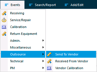 Send To Vendor event