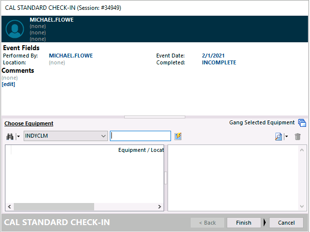 Cal Standard Check-In