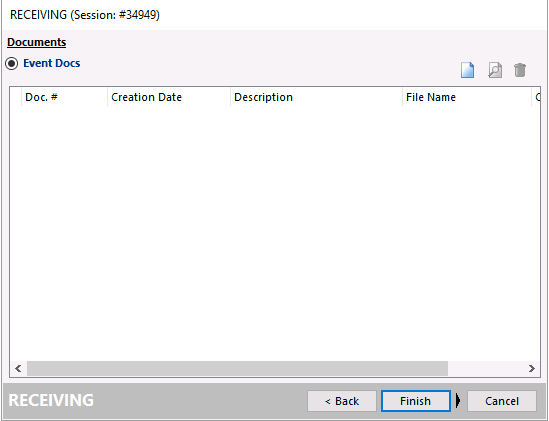 Receiving — attach documents