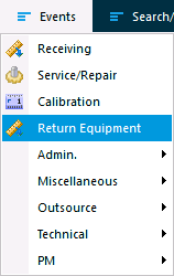 Return Equipment event