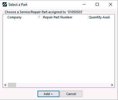 Assigned repair parts