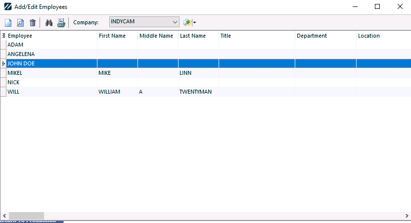 Employee Add/Edit list