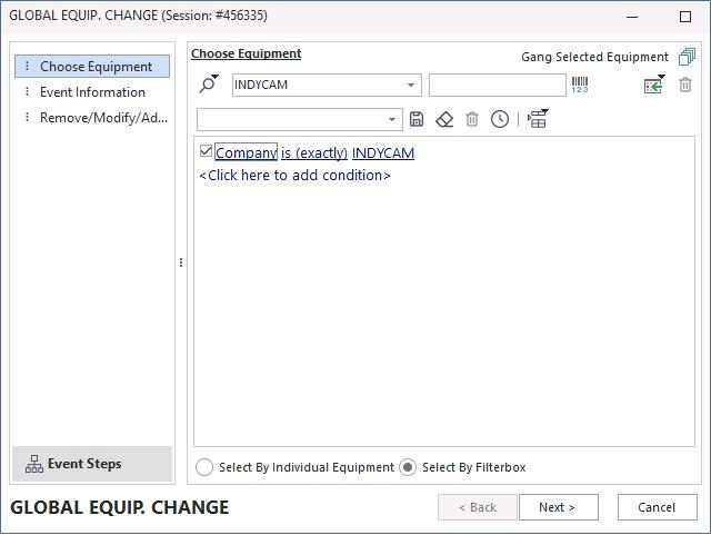 Equipment selection criteria