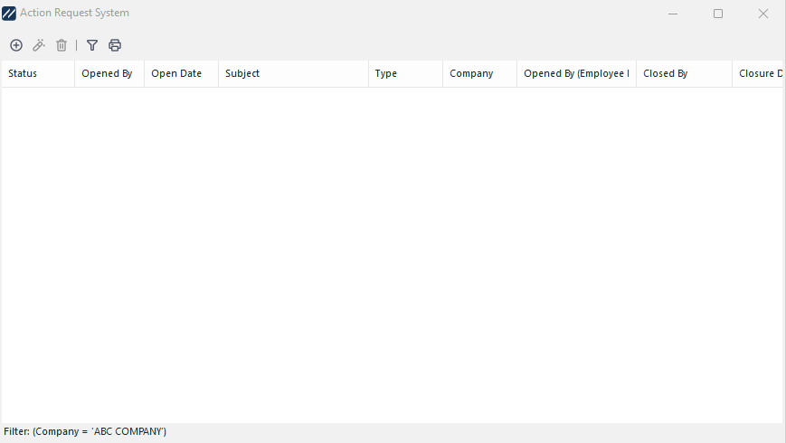 Action Request System - Listing