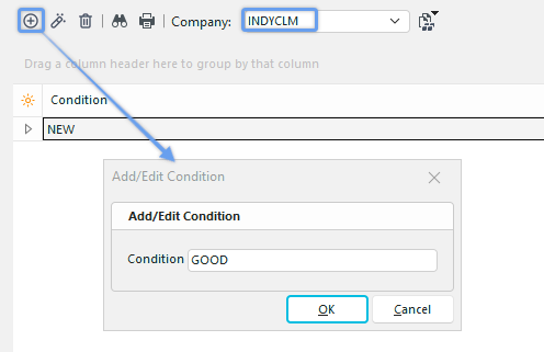 Company Location, Add New Condition Dialog