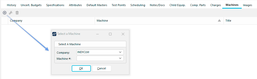 Add/Edit Machine in Equipment View - New, Dropdown options, and "Supporting Documents" feature.