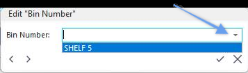 Edit Equipment Field - Bin Number