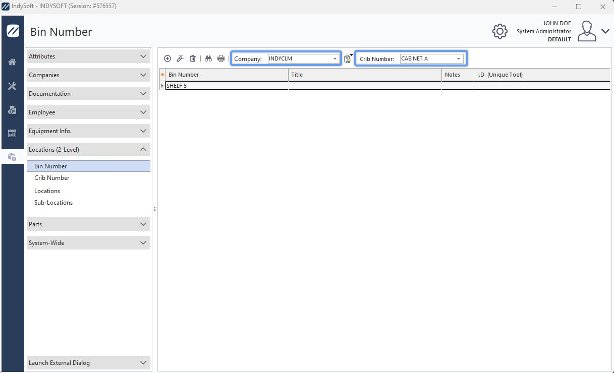 Add/Edit Bin Number Dialog