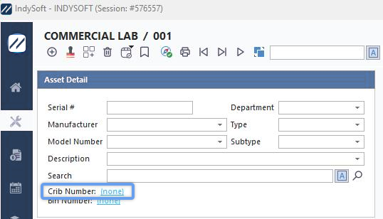 Dashboard Equipment View - Additional Info. - Crib Number