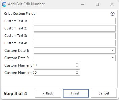 Add/Edit Crib Number Step 4