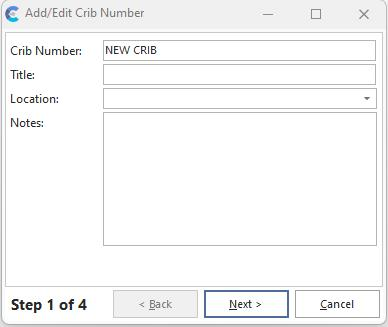 Add/Edit Crib Number Step 1