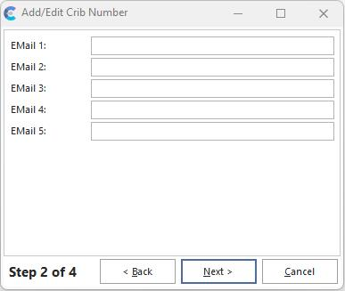 Add/Edit Crib Number Step 2