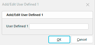 Add New User Defined Item