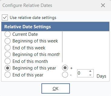 Modify Relative Dates