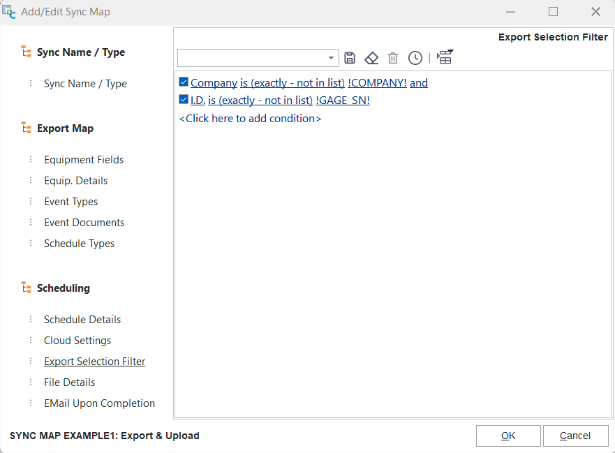 Export Selection Filter