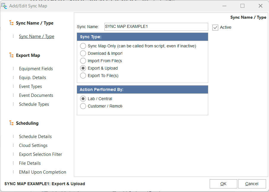 Sync Name / Type