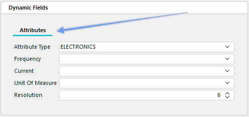Attributes under Equipment View - Dashboard