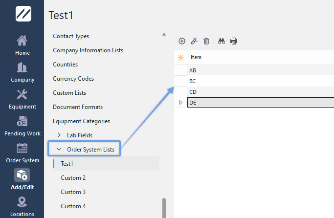 Add/Edit Custom 1 (aka Sales Rep in this example)