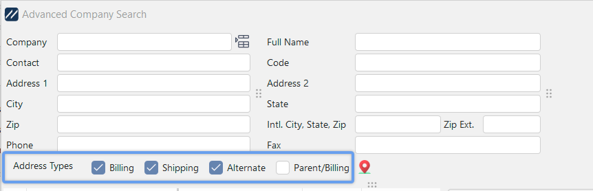 Address Types - Advanced Company Search