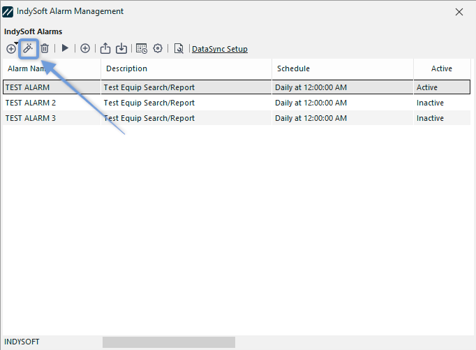 IndySoft Alarm Management - Edit Alarm
