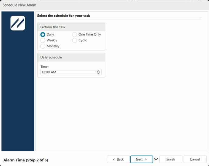 IndySoft Alarm Scheduler - Step 2
