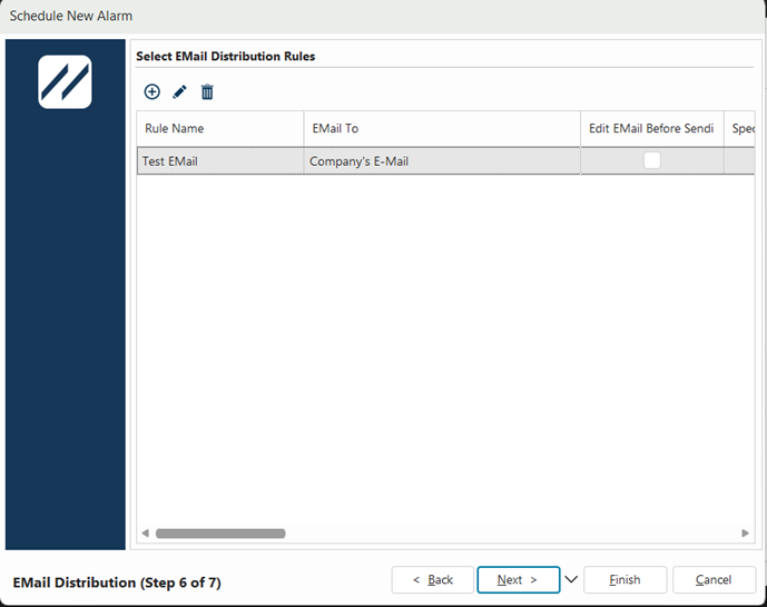 IndySoft Alarm Scheduler - Step 6 Email Distribution
