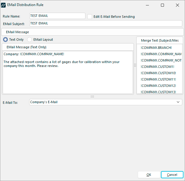 Email Distribution Rule