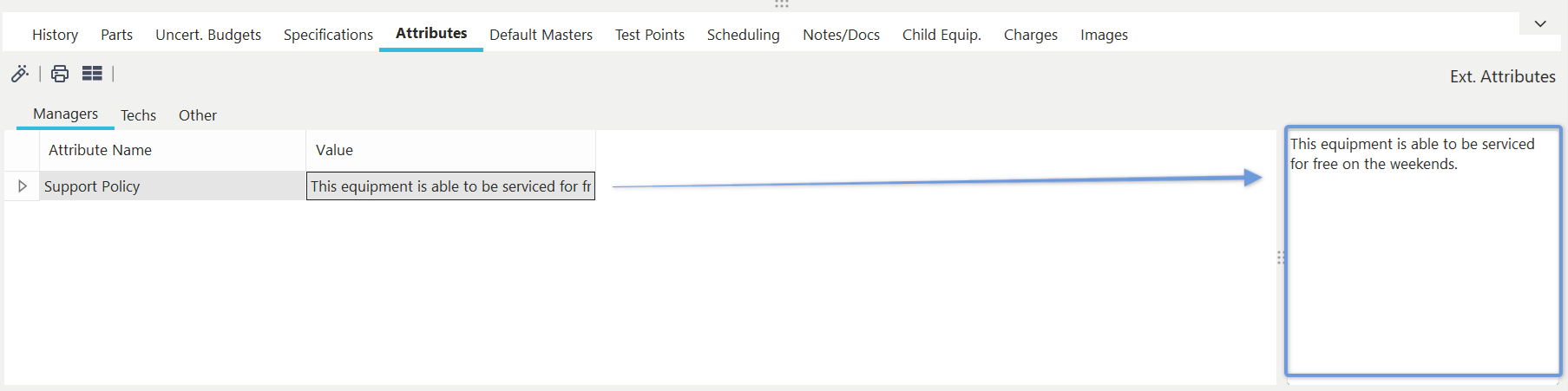 Example - Memo Extended Attribute Type