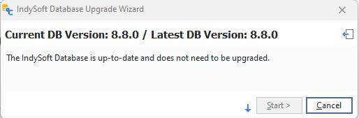 IndySoft Database Upgrade Wizard - No Upgrade Required