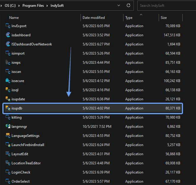 File Explorer - isupdb.exe