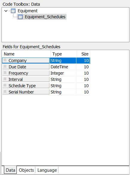 Calc Tab - Objects