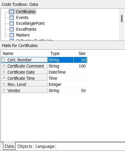 Code Toolbox - Data Tab